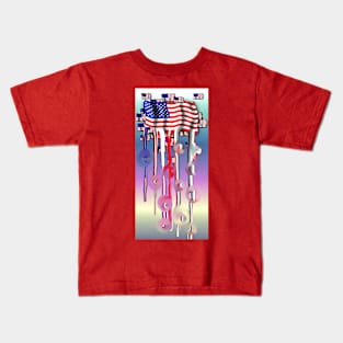 US Flag Splash Kids T-Shirt